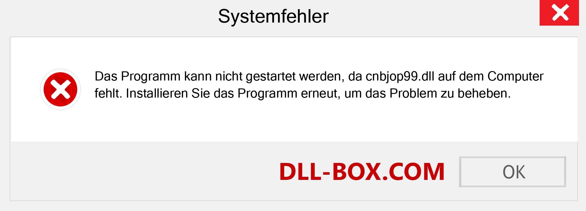 cnbjop99.dll-Datei fehlt?. Download für Windows 7, 8, 10 - Fix cnbjop99 dll Missing Error unter Windows, Fotos, Bildern