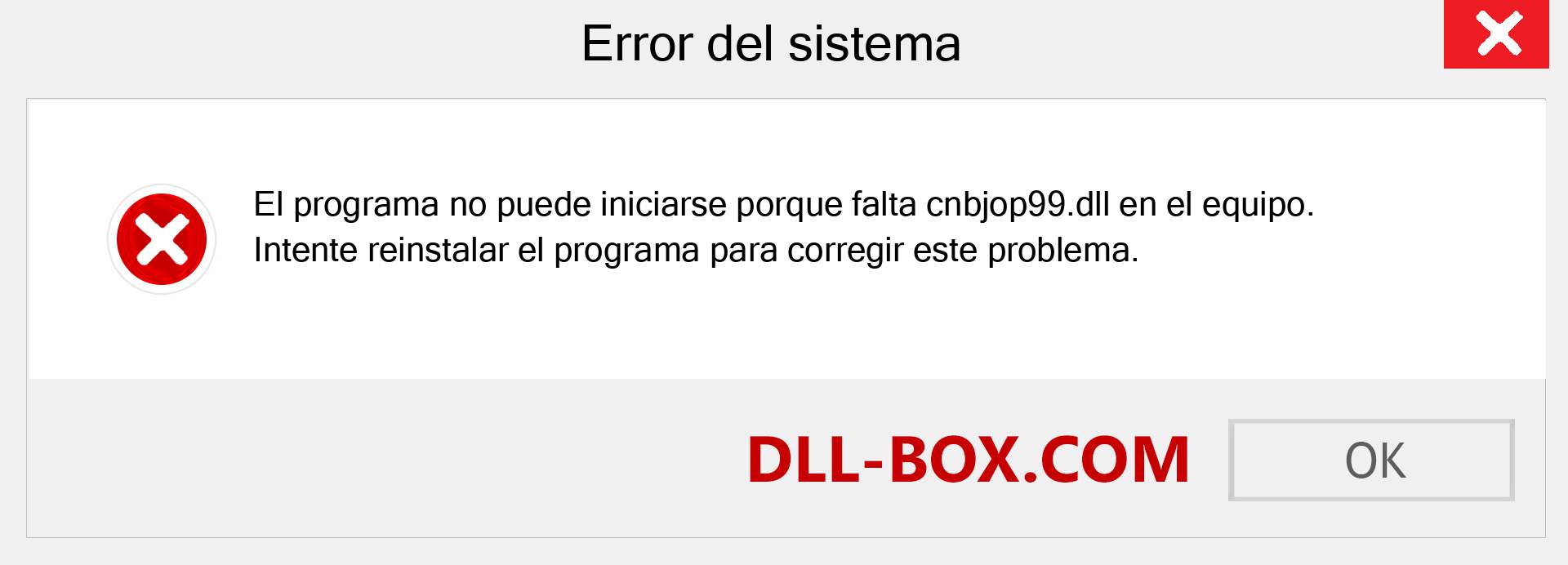 ¿Falta el archivo cnbjop99.dll ?. Descargar para Windows 7, 8, 10 - Corregir cnbjop99 dll Missing Error en Windows, fotos, imágenes