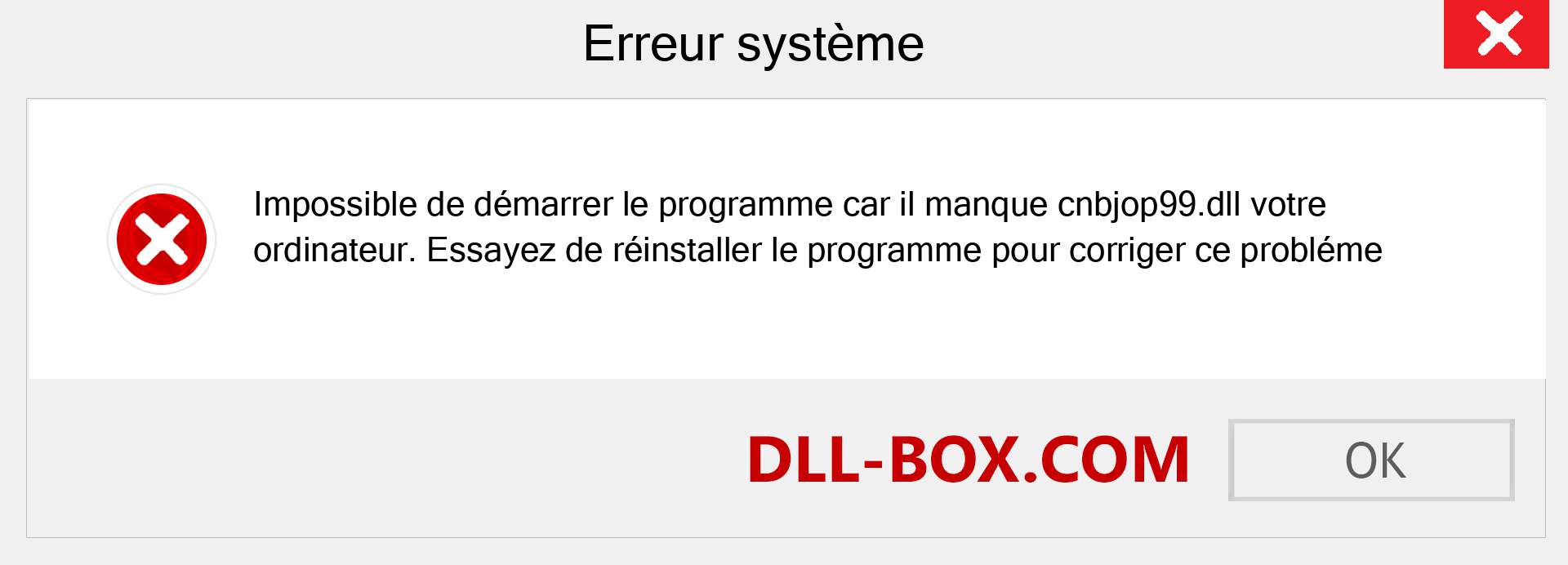 Le fichier cnbjop99.dll est manquant ?. Télécharger pour Windows 7, 8, 10 - Correction de l'erreur manquante cnbjop99 dll sur Windows, photos, images